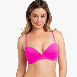 Smart & Sexy womens Swim Secret Convertible Hot Pink Push-up Bikini Top, 36B